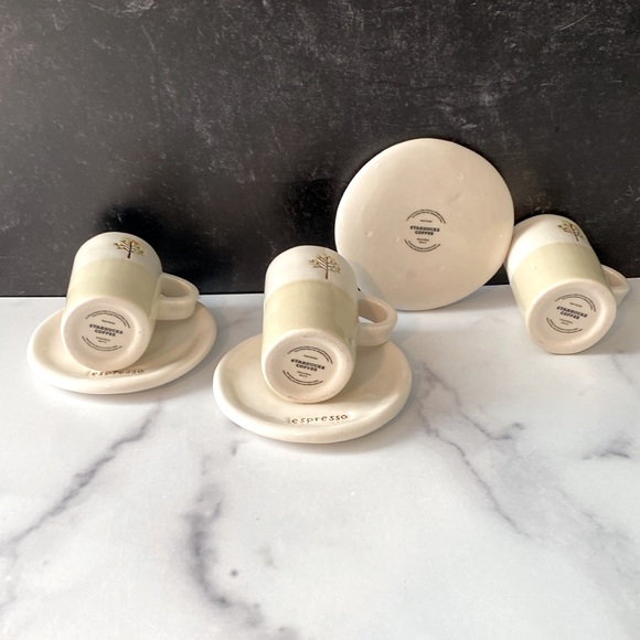 Starbucks/Rae Dunn 2009 Fall/Autumn Tree of Life Espresso Mugs/Saucers - Picture 3 of 3